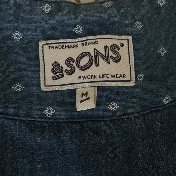 & Sons denim button down vest - Picture 2 of 8